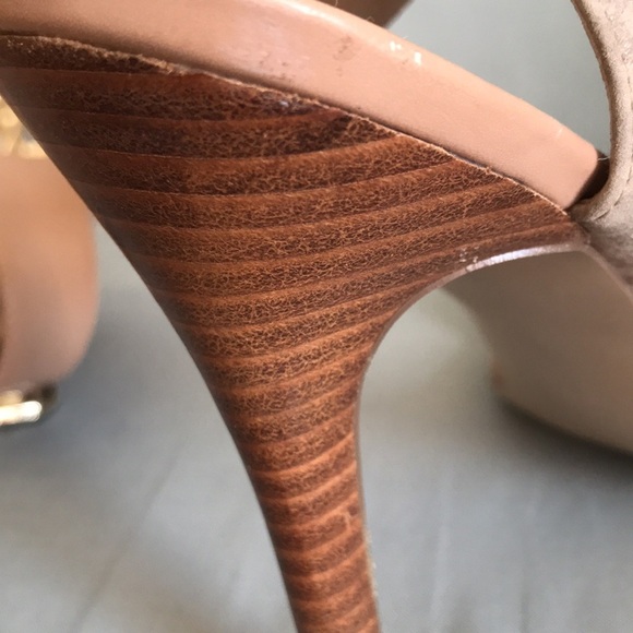 Guess nude color stiletto high heel ankle strap shoes size 8.5 glam sexy party - Picture 11 of 15